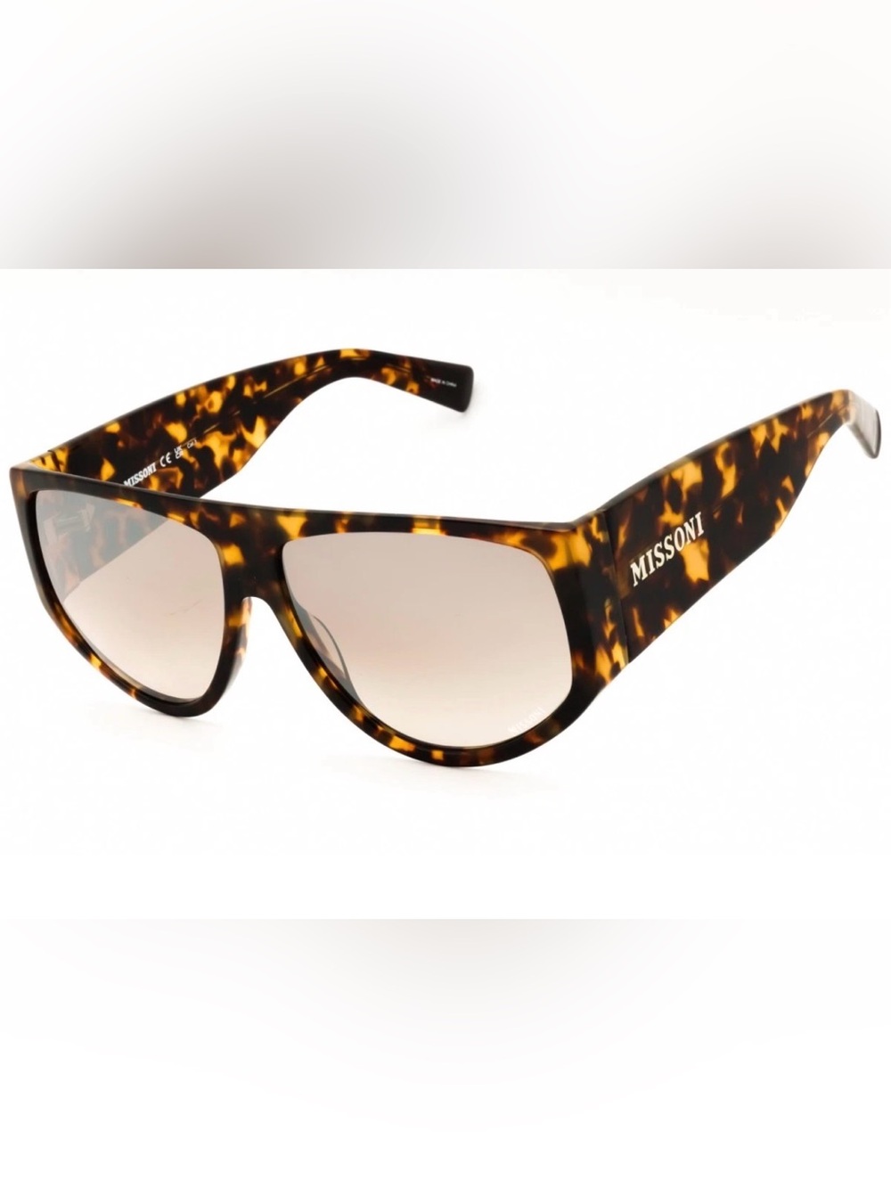 Missoni Tortoiseshell Frame Sunglasses with Gradient Lenses - Brown & Amber
